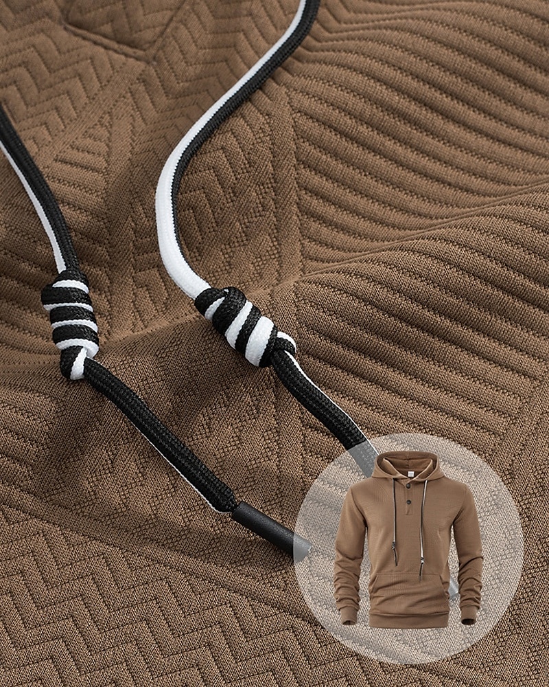 Homens Moletom Moletom com capuz Preto Branco Amarelo Azul Marinha Café Com Capuz Tecido Jacquard Com Cordão Bolsos Estriado Desportos e Ar livre Diário Feriado Poliéster Roupa de rua Básico Casual de 2025 por $23.99 –P11
