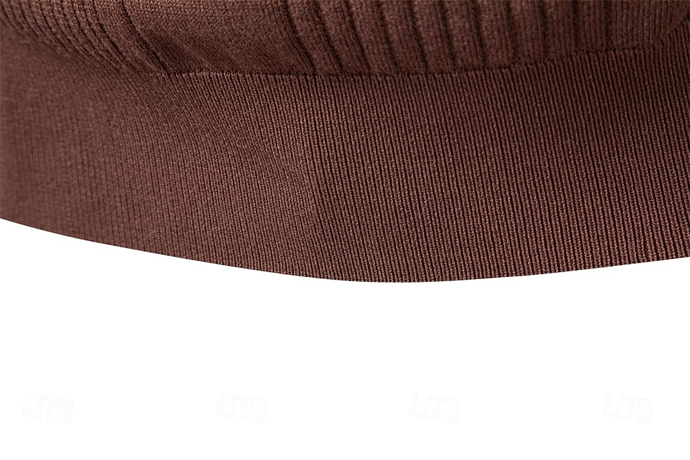 Herre Pullover genser Strikke Vanlige topper Fargeblokk Knapper Helfarge Polokrage Årgang Daglig Skole Hjem Klær Vår Høst Blå Brun S M L 2025 - $32.99 –P15