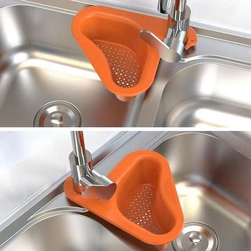 3pcs Kitchen Sink Drain Basket Swan Drain Rack, Triangular Corner Sink Strainer, Saddle Design Hanging Filter Basket for Fruits, Vegetables, and Food Waste, No Drilling Required 2025 - $11.99 –P8