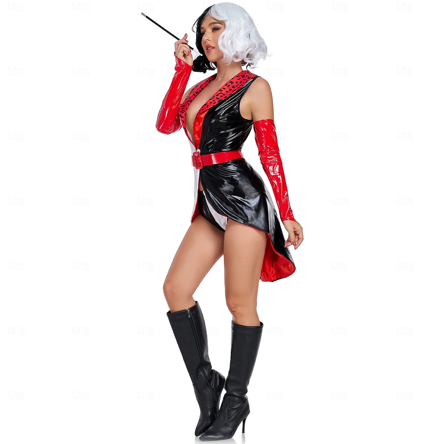Sto a jeden dalmatin Cruella de Vil Šaty Maškarní prázdniny Filmové kostýmy for Dámské Dospělí předvečer Všech svatých Plesová maškaráda Párty Plesová maškaráda 2025 - $62.99 –P6