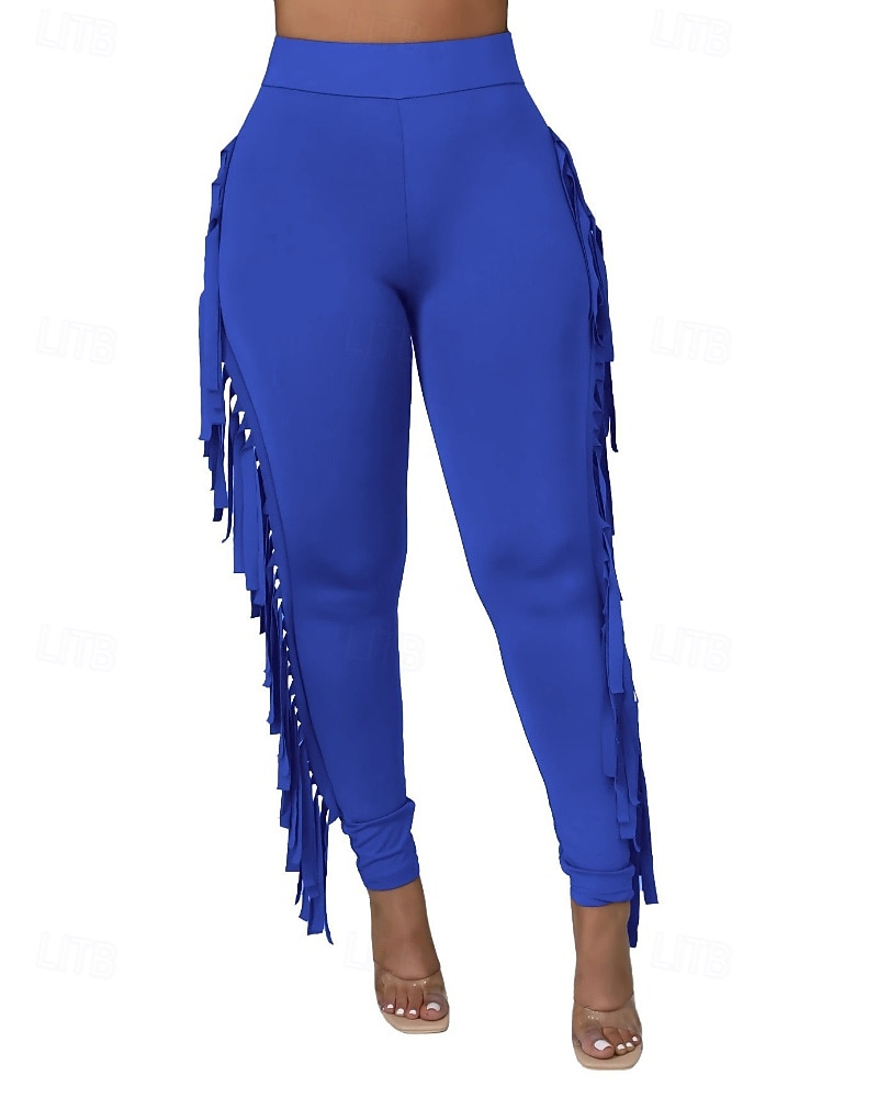 Naisten Housut Sukkahousut Mukavat leggingsit Katutyyli Vapaa-aika Täyspitkä Luonnollinen Tavallinen Tupsu Joustava vyötärö Mukava Pyhäpäivä Arki-asut Viikonloppu purppura Musta Valkoinen Armeijan 2025 - $24.99 –P13