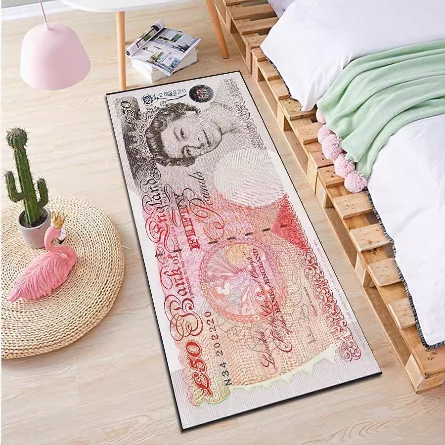 tapis créatif en forme de dollar, tapis de sol au design monétaire pour la cuisine, la chambre, la table de chevet, l'entrée et la décoration de la maison de 2026 ? $20.99 –P18