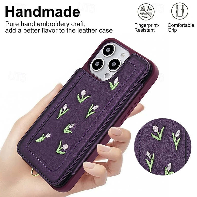 Phone Case For iPhone 16 15 14 Pro Max 13 Pro Max Back Cover with Lanyard Kickstand Card Slot Retro TPU PU Leather 2026 - $18.99 –P7