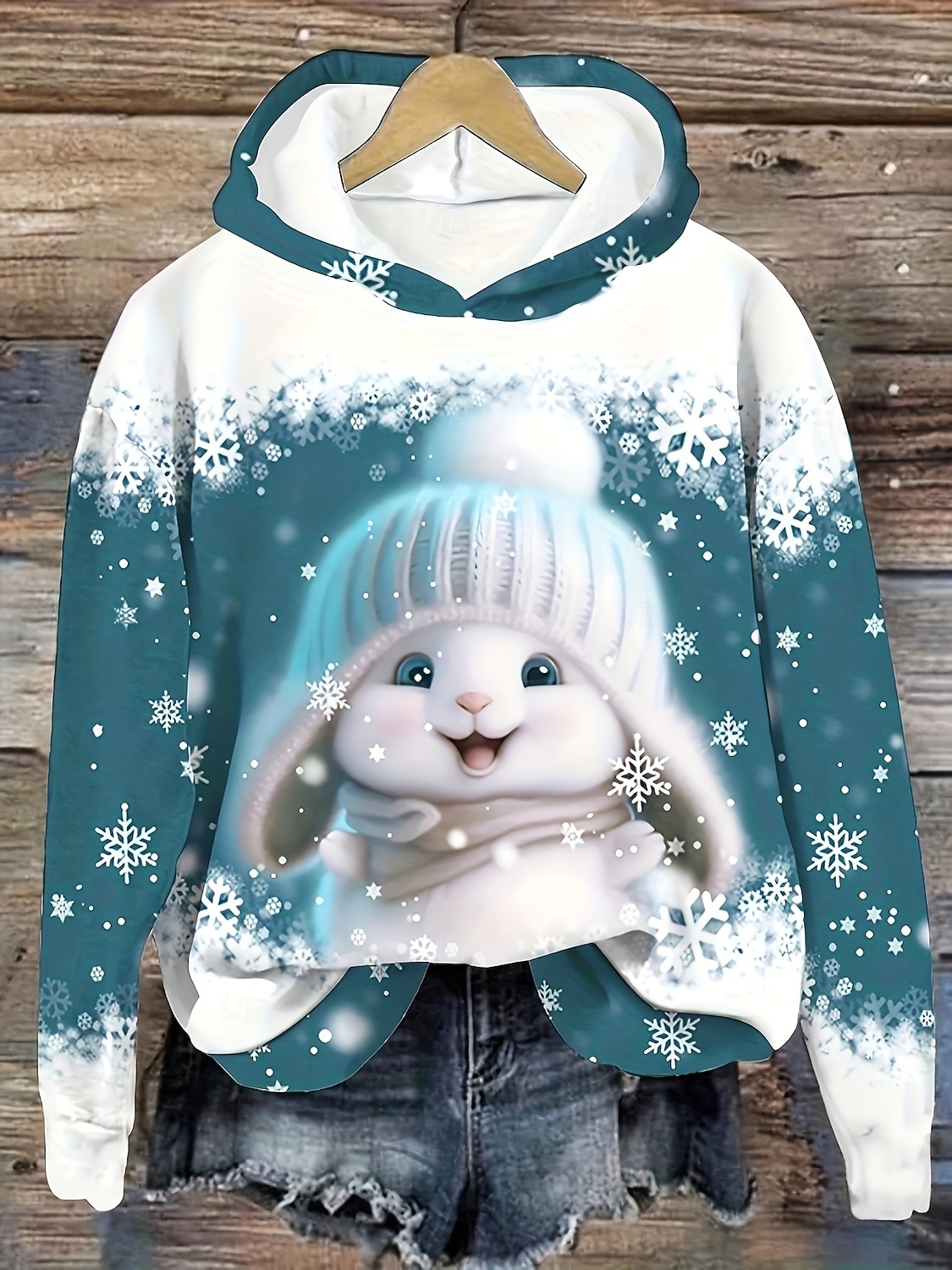 Mulheres Pulôver Moletom Com Capuz Gráfico Animal Casual Manga Longa Com Capuz Tops regulares Traje de festa para noite Rua Dia a Dia Azul Primavera Outono Inverno de 2025 por $31.99 –P1