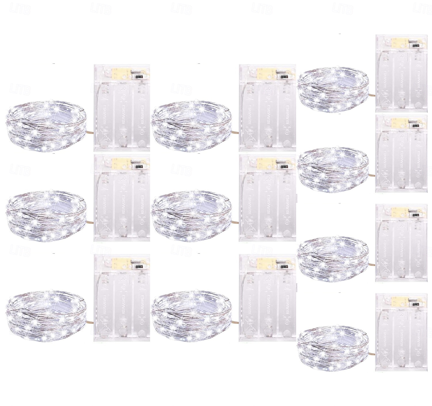 10 pezzi 5m/16,4ft 50 perline a led luci a stringa per Halloween Natale matrimonio San Valentino festa atmosfera interna ed esterna decorazione stringa di luci scatola batteria AAA funzione timer del 2025 a $23.99 –P12