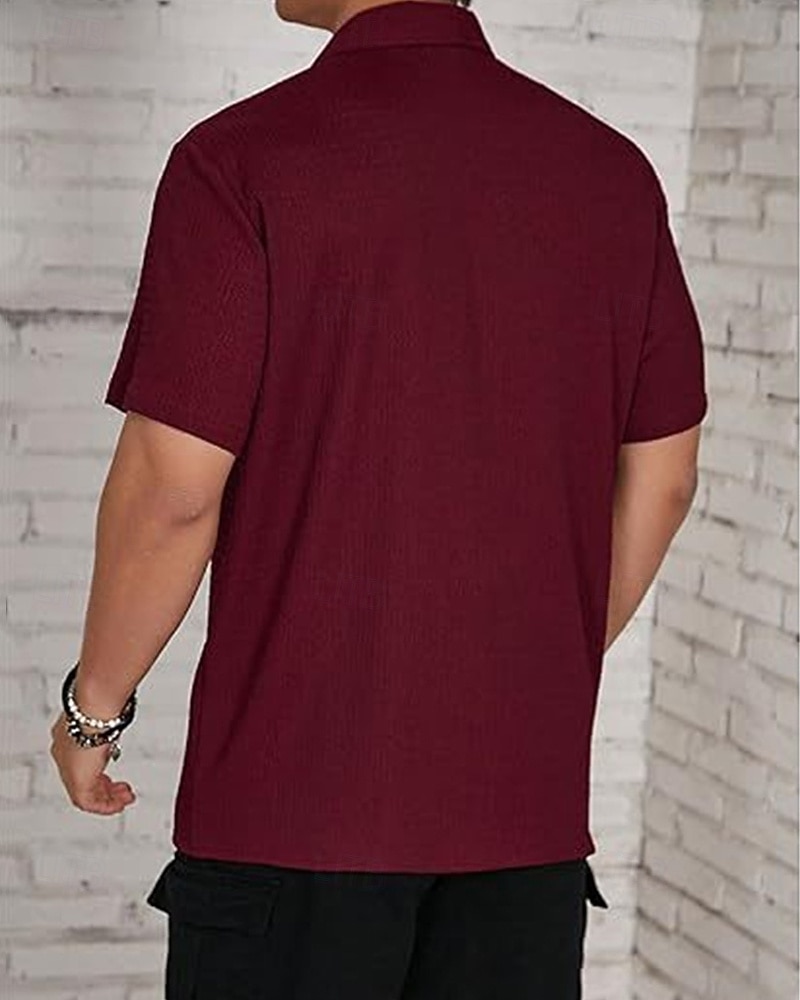 Per uomo Camicia Camicia Estiva Camicia casual Camicia da Spiaggia Camicia con Bottoni Marrone Scuro Nero Bianco Verde chiaro Rosa Manica Corta Semplice Bavero Vacanza Camicia hawaiana Abbigliamento del 2025 a $23.99 –P6