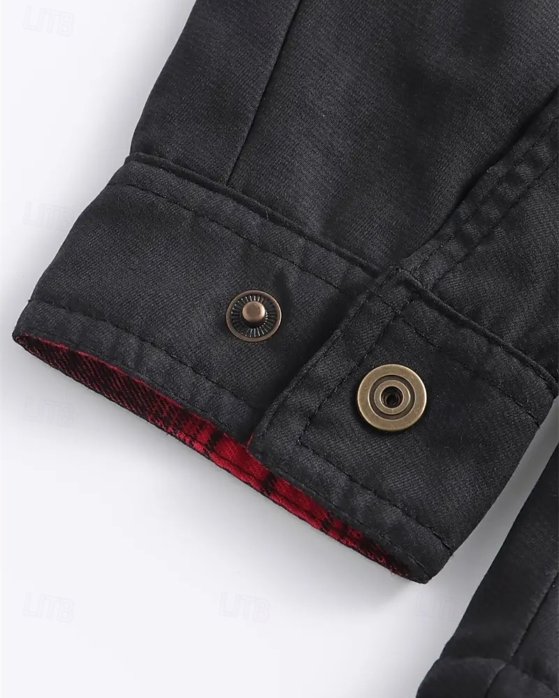 Herren Leichte Jacke Cargo-Jacke Freizeitjacke Urlaub Täglich Atmungsaktiv Tasche Herbst Winter Einfach Mode Klassisch Revers Regulär Schwarz Blau Khaki Jacken 2026 - $53.99 –P5