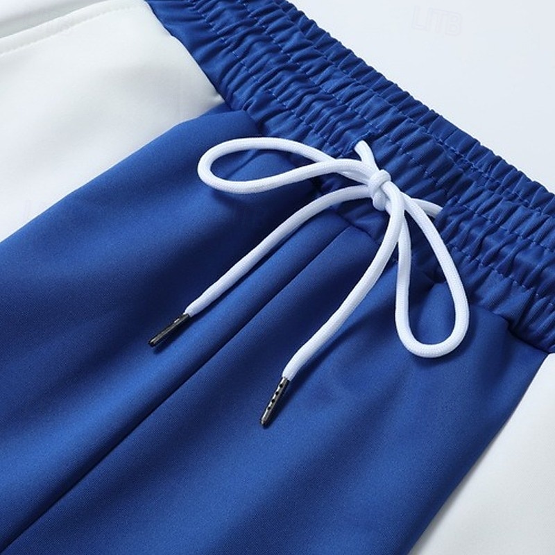 Men's Sweatpants Trousers Drawstring Elastic Waist Color Block Full Length Outdoor Vacation Casual Vacation Fashion Blue 1# Black Stretchy 2026 - $20.99 –P8