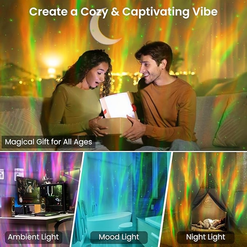 Galaxy Projector with Bluetooth Speaker Night Light Star Projector for Bedroom 8 Modes Northern Lights Aurora Projector with Moon Mood Ambient Lighting for Kids Adults 2025 - $24.99 –P9