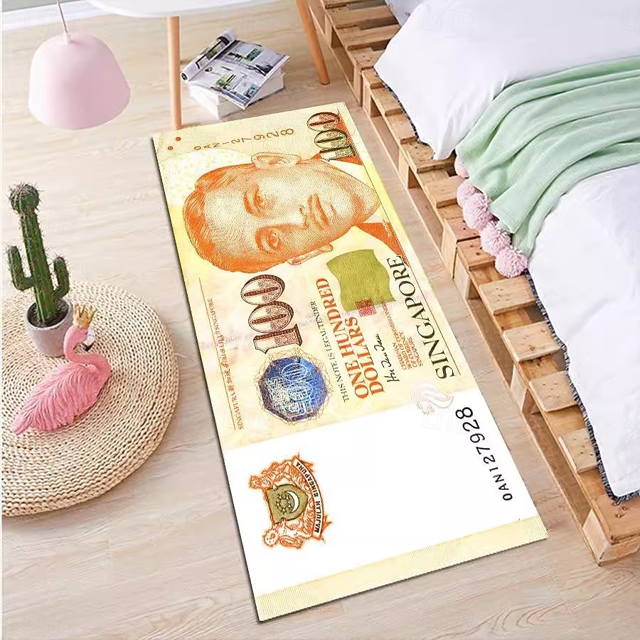 tapis créatif en forme de dollar, tapis de sol au design monétaire pour la cuisine, la chambre, la table de chevet, l'entrée et la décoration de la maison de 2026 ? $20.99 –P11