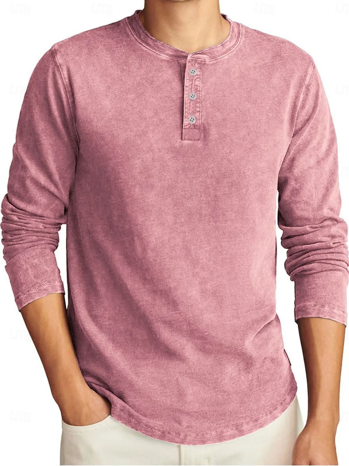 Herren Henley Hemd T-Shirt Langarmshirt Langarm Henley Herbst Winter Retro Mode Designer Nostalgisch Mode Jahrgang Urlaub Straße Ausgehen Marineblau Schwarz Hellgrün Top T-Shirt für Herren 2025 - $29.99 –P10