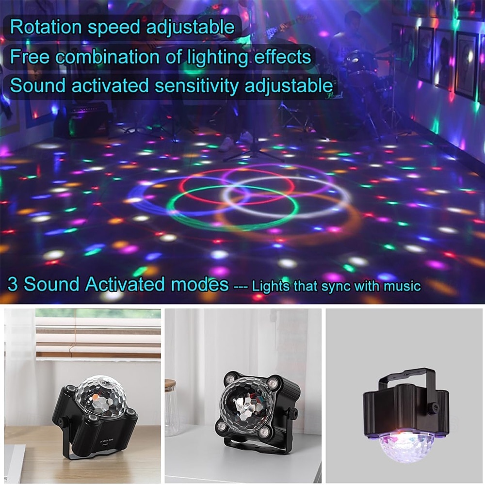 Disco Ball Party Lights Sound Activated Strobe DJ Stage Lighting for Indoor Room Outdoor Dance Floor Parties Birthday Rave Home Karaoke Halloween Christmas Wedding Show Bar Club Decorations 2026 - $41.99 –P6