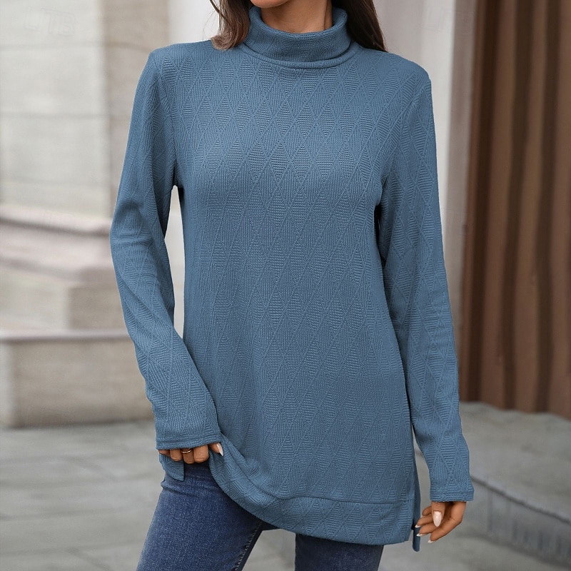 Pentru femei Bluză Simplu Modern Casual Manșon Lung Guler Pe Gât Topuri obișnuite Zilnic Concediu Negru Galben Roz Îmbujorat Bleumarin Toamnă 2025 - $25.99 –P2