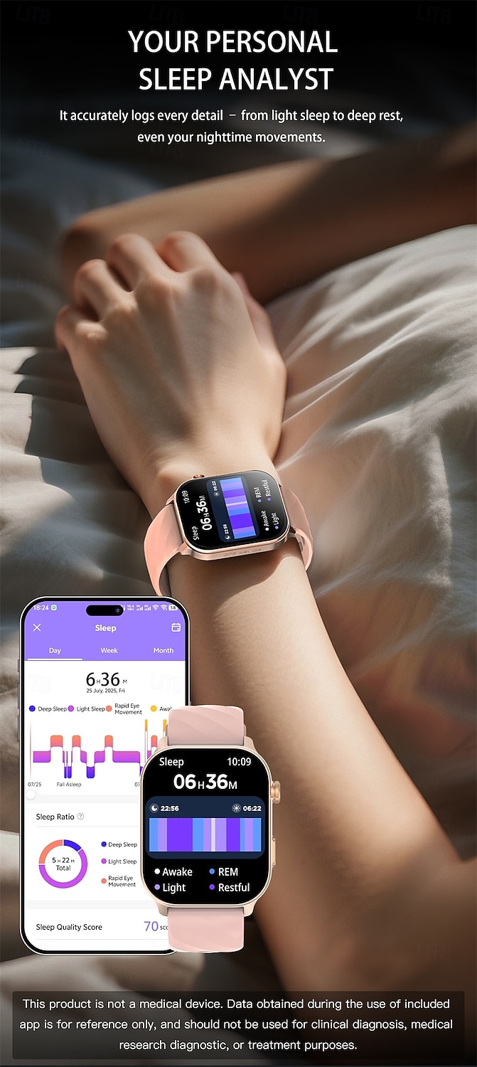 LC211 Smart Watch 2.01 inch Smartwatch Fitness Running Watch Bluetooth Temperature Monitoring Pedometer Call Reminder Compatible with Android iOS Women Men GPS Long Standby Hands-Free Calls IPX-5 2025 - $47.99 –P10
