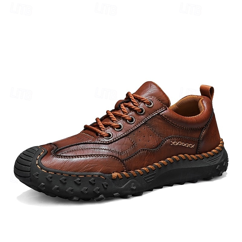 sapatos casuais masculinos marrons com cadarço e sola durável, calçados confortáveis para caminhadas ao ar livre, trabalho e uso diário de 2026 por $54.99 –P3