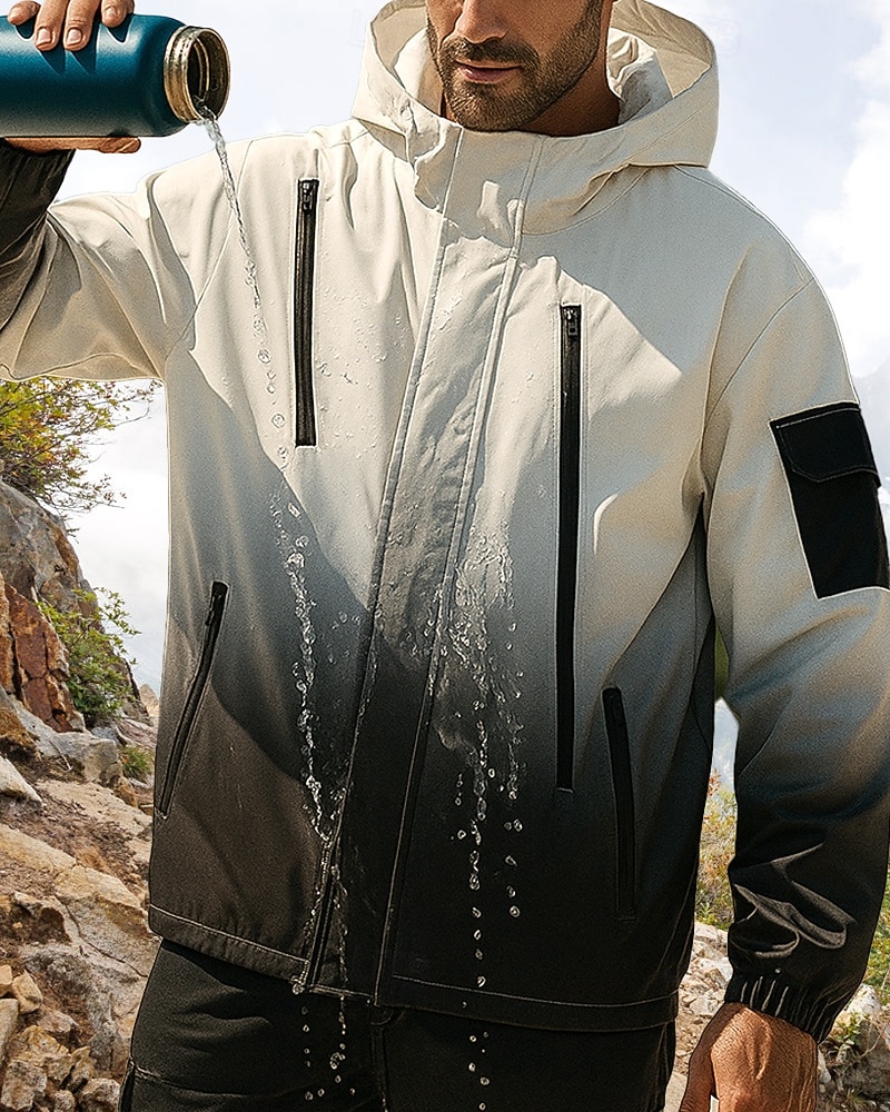 Herre Vindtett jakke Softshell jakke Turjakke Utendørs Vanntett Vindtett Turantrekk Turklær Vår Høst Topper Camping / fotturer / grotting Løp Gradert Svart Rosa Blå 2026 - $39.99 –P1