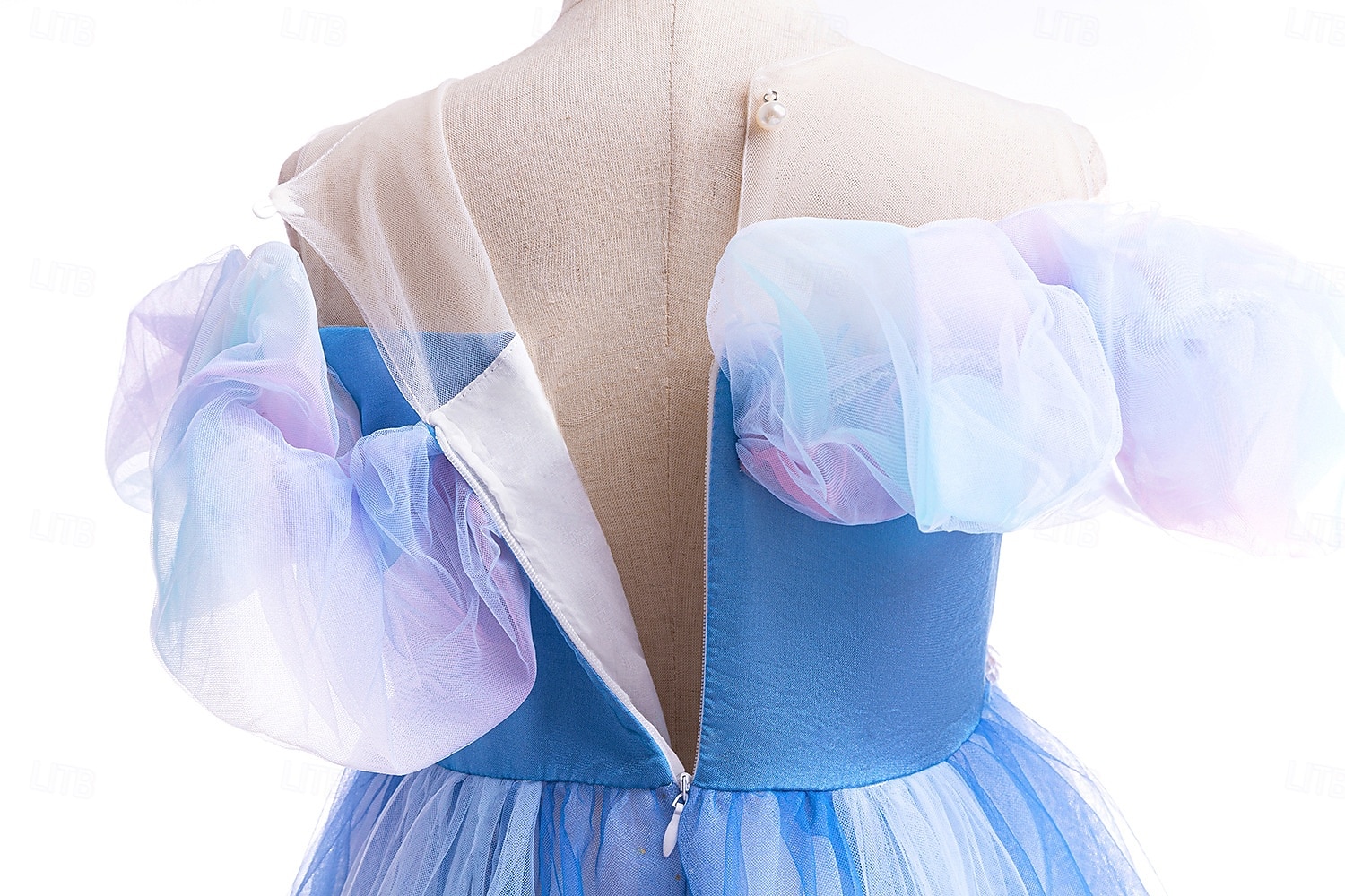 Robe pour fille, couleur unie, manches courtes, tenue de soirée, de spectacle, d'Halloween, de cosplay, décontractée, mignonne, en polyester, été, 4 à 12 ans, multicolore, bleu de 2025 ? $44.99 –P5