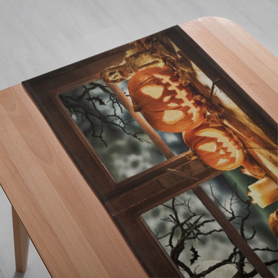 runner da tavolo con zucca di Halloween - tovaglia rettangolare stampata digitalmente 33x180cm per banchetti al ristorante &decorazioni per feste del 2025 a $9.49 –P5