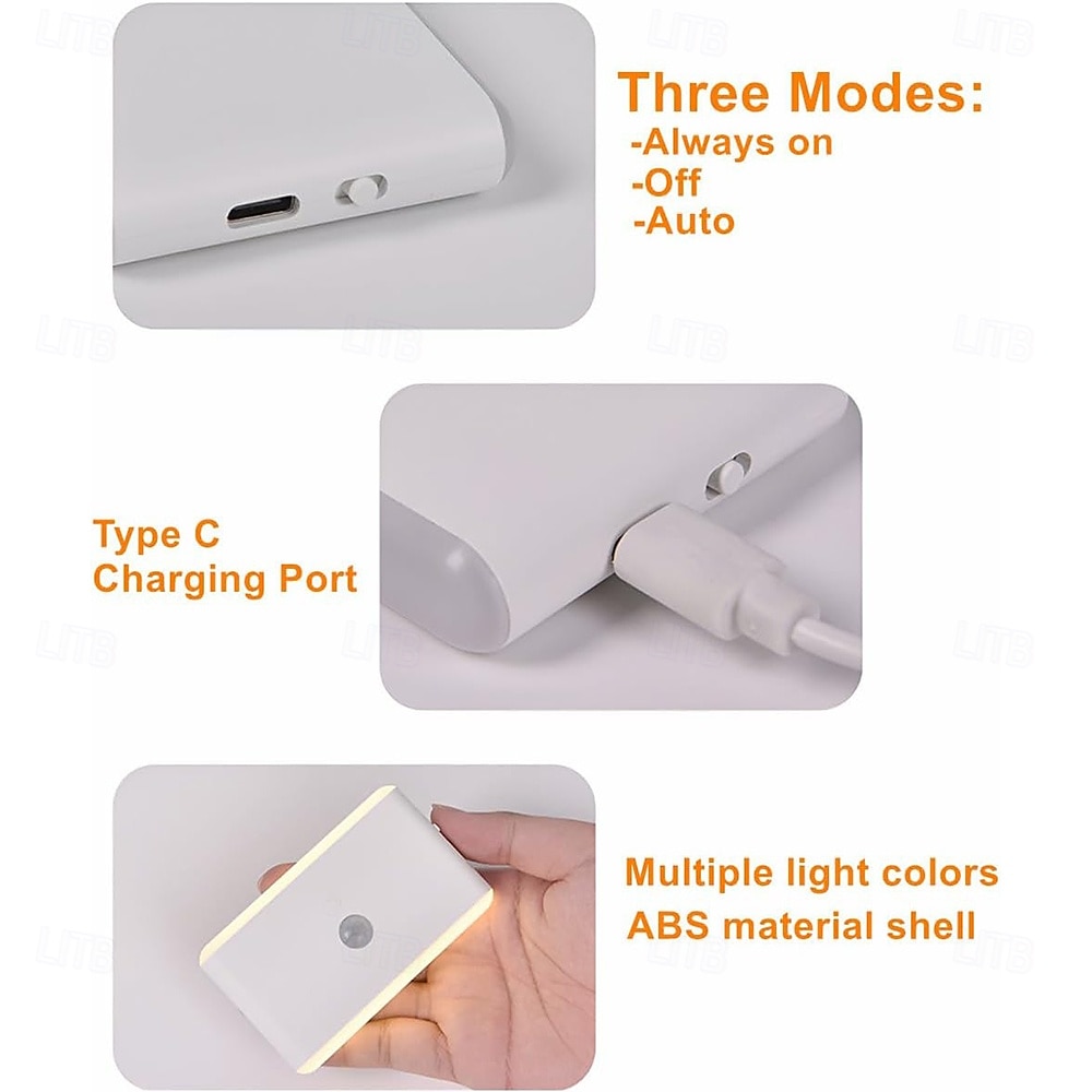 Перезаряжаемый светодиодный ночник с регулируемой яркостью, меняющий цвет, подсветка для лестницы, датчик движения для помещений, ночник RGB для прихожей, спальни, детской комнаты, кухни, лестницы, 2026 - $22.99 –P8