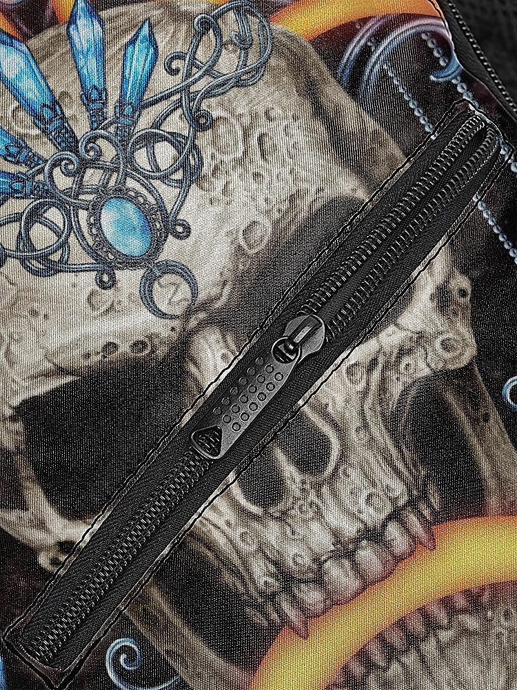 Męska torba typu crossbody z motywem czaszki na Halloween od Sarah Richter – inspirowana stylem vintage czaszka z pomarańczowymi akcentami, wyjątkowa sztuka na imprezy halloweenowe, festiwale i codzienne stylizacje 2025 - $24.99 –P8