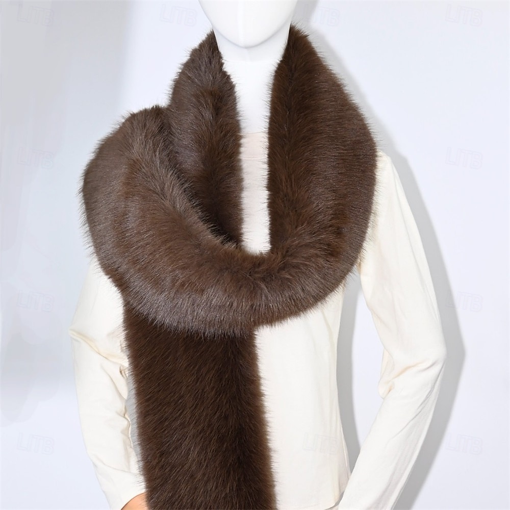 Long Women's Faux Fur Collar Scarf Wrap Cold Winter Warm Wrap Stole Shawl Shrug Neck Warmer 2026 - $16.49 –P12