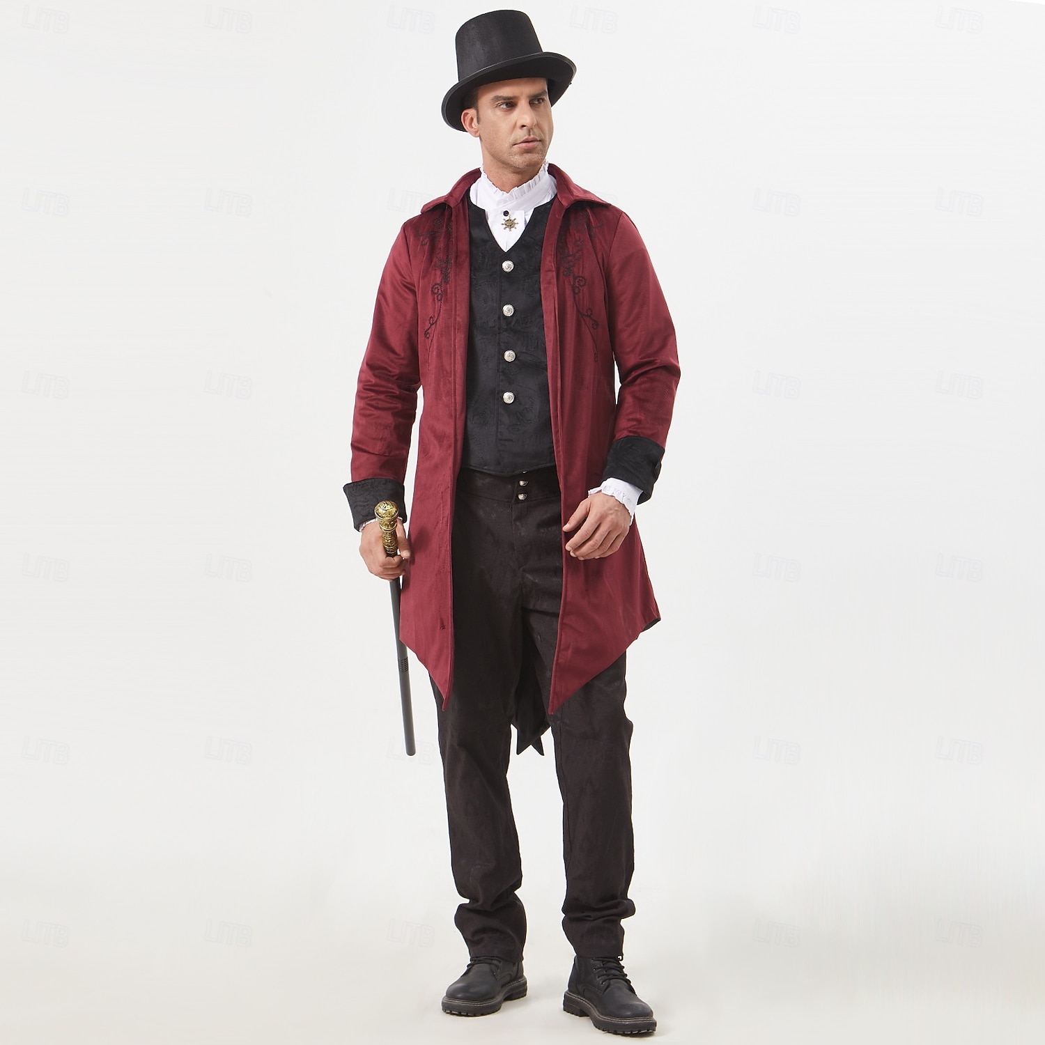 Mittelalterlich Renaissance Steampunk Mantel Frack Oberbekleidung Prinz Vampir Edelmann Kostüm Herren Halloween Karneval Leistung LARP Renaissance-Messe Erwachsene Mantel 2025 - $51.99 –P4