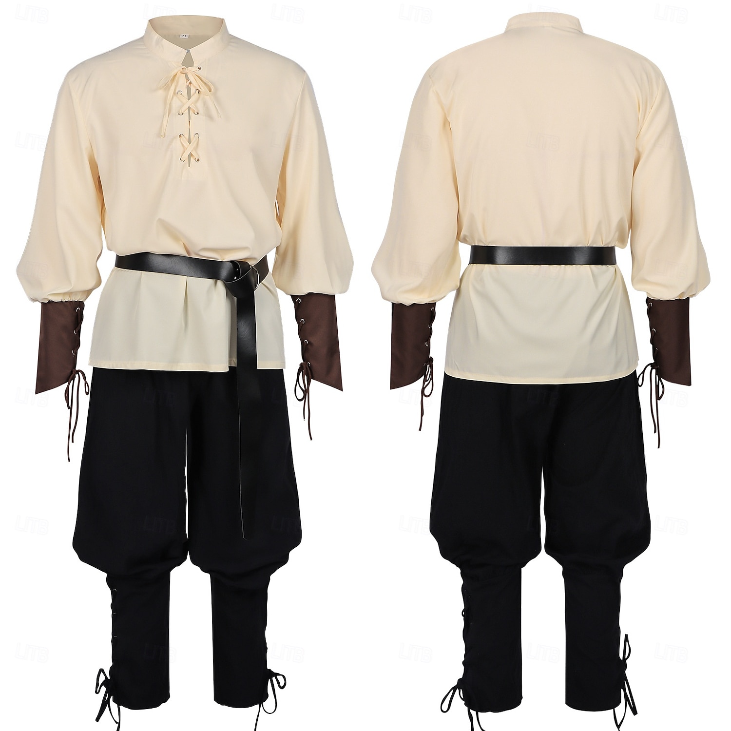 Retro Vintage Medieval Renascentista Roupa Camisa Calça Pirata Pirata Viking Fantasia Homens Viking Pirata Dia Das Bruxas Carnaval Espetáculo Festa LARP Adulto Camisa Calças Cinto de 2026 por $55.99 –P2