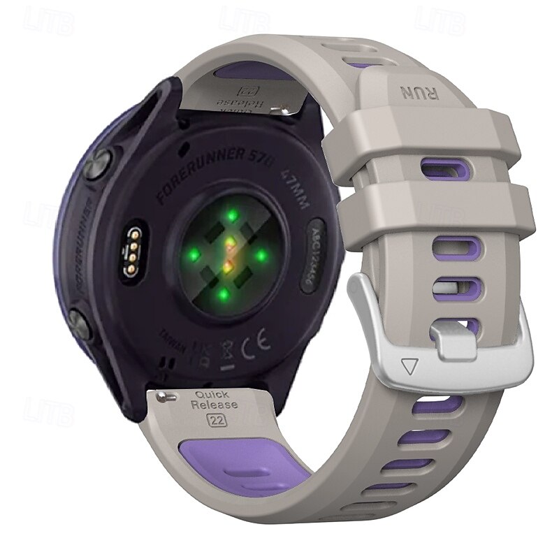 Klokkerem til Garmin Forerunner 570 47 mm/265 (musikk)/255 (musikk)/Venu 3/Vivoactive 4 Marq Descent Quatix 22 mm silikonrem i rustfritt stål, tofarget 2025 - $15.99 –P17