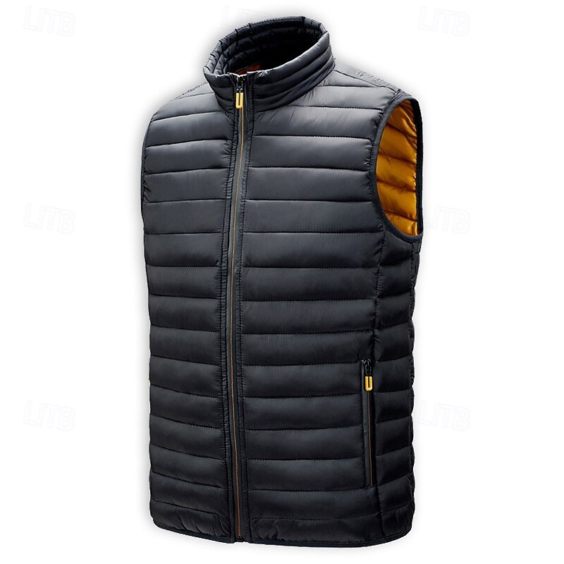 Herren Steppweste Weste Gilet Urlaub Täglich Date Mode Lässig Winter Tasche Polyester Warm Bequem Einfarbig Reisverschluss Stehkragen Normale Passform Schwarz Wein Armeegrün Dunkelblau Weste 2026 - $43.99 –P8