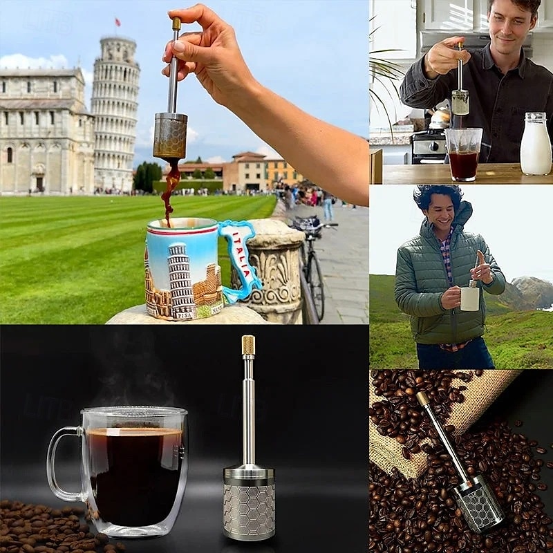 Kaffeefilter im Finalpress-Stil, tragbarer Kaffeebereiter im Pressen-Stil, wiederverwendbar, kreativer Kaffeetropfer, einfaches manuelles Brühwerkzeug für Zuhause, Büro und Reisen, praktisches Gerät 2025 - $20.99 –P5