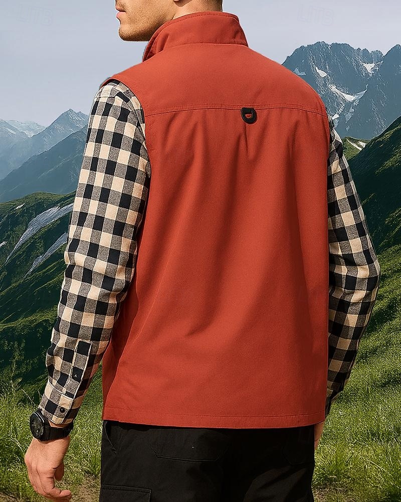 Herren Anglerweste Cargo-Weste Ärmellos Weste Außen Wasserdicht Winddicht Multi-Funktion Winter Reißverschluss Polyester Schwarz Armeegrün Orange Jagd Angeln Klettern 2025 - $48.99 –P2