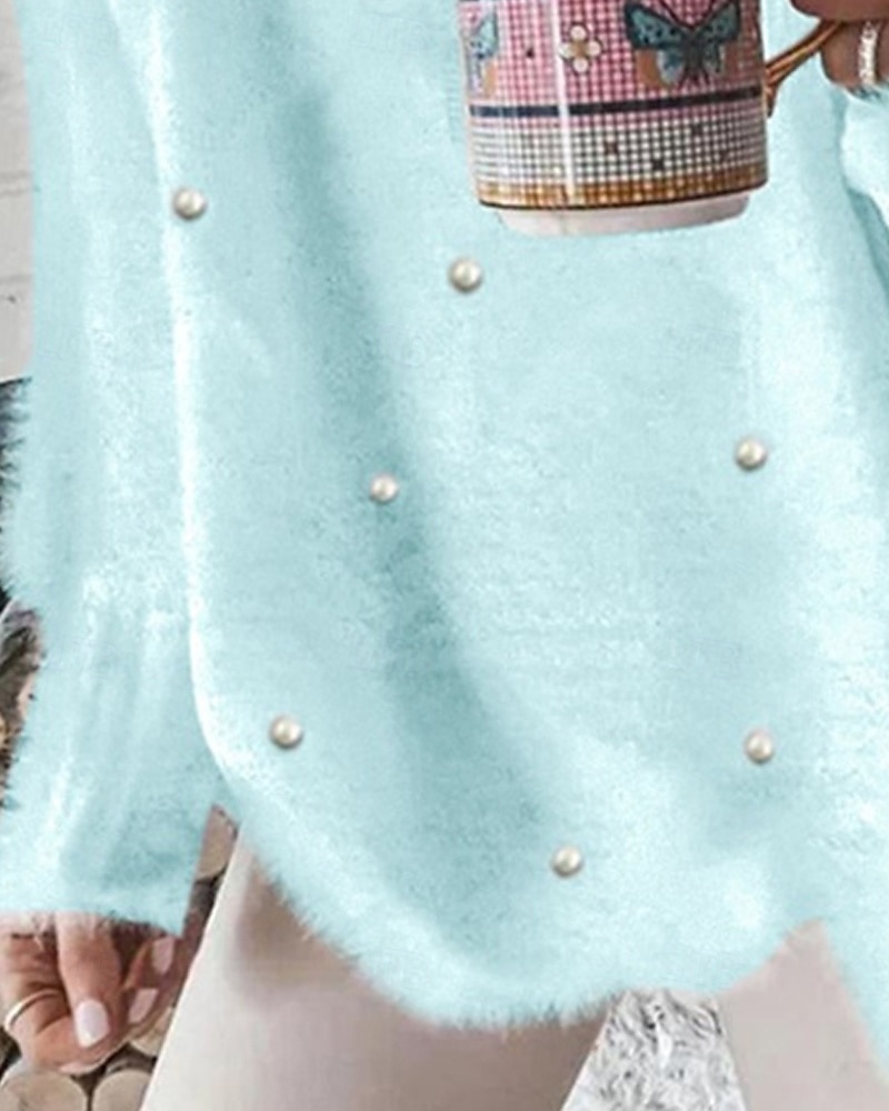 Maglione da donna, felpa, felpa con cappuccio, morbida e soffice, maglietta semplice, a coste, casual, manica lunga, scollo a V, per tutti i giorni, per uscire, per il fine settimana, blu, oversize del 2025 a $28.99 –P8