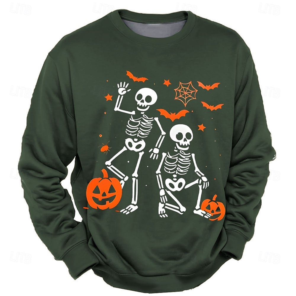 Halloween Pánské Lebky Mikina Punk Večírek Tričkový Dovolená Černá Rubínově červená Výstřih ke krku 3D Celý rok Návrhář 2025 - $30.99 –P1