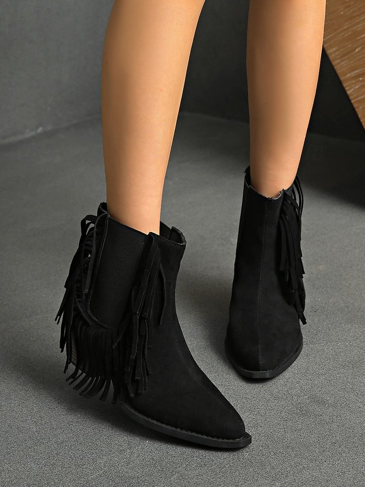 Bottines à franges à imprimé tigre pour femmes – Bottines western à talons épais et imprimé animal audacieux pour la mode automne-hiver et les festivals de musique de 2025 ? $29.99 –P2