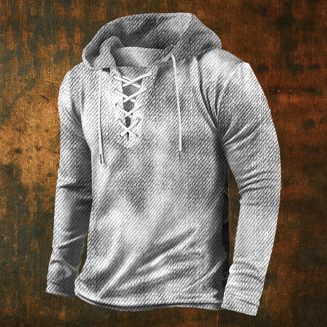 Herren Geometrisch Kapuzensweatshirt Pullover Stilvoll Vintage-Retro Langarm Mit Kapuze Streetwear Blau Weiß Grün Kordelzug Herbst Winter Designer S M L XL XXL XXXL 2026 - $28.99 –P5
