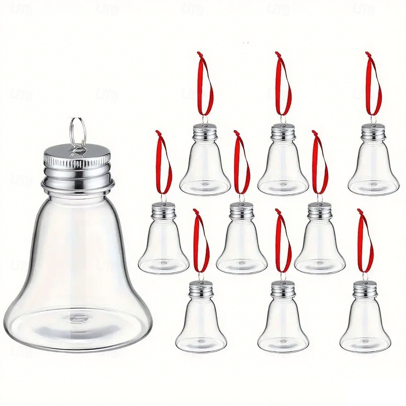 10 ks vánočních alkoholových kuliček sada plnitelných průhledných plastových vánočních ozdob na závěsné skleničky na panáky pro vánoční, domácí, sváteční, svatební, večírek a dekoraci 2025 - $11.99 –P13