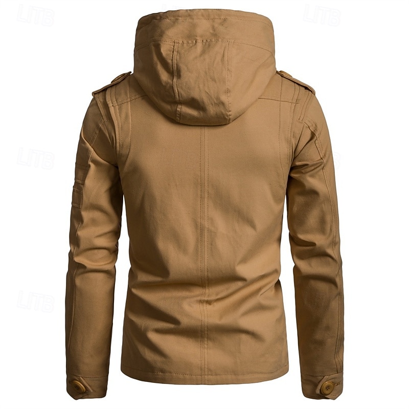 Per uomo Cappotto da marinaio Trench Vacanza Quotidiano Autunno Inverno Misto Cotone Calore Termico Capispalla Abbigliamento Moda Classico Semplice Tasca Con Cappuccio Cerniera del 2025 a $61.99 –P2