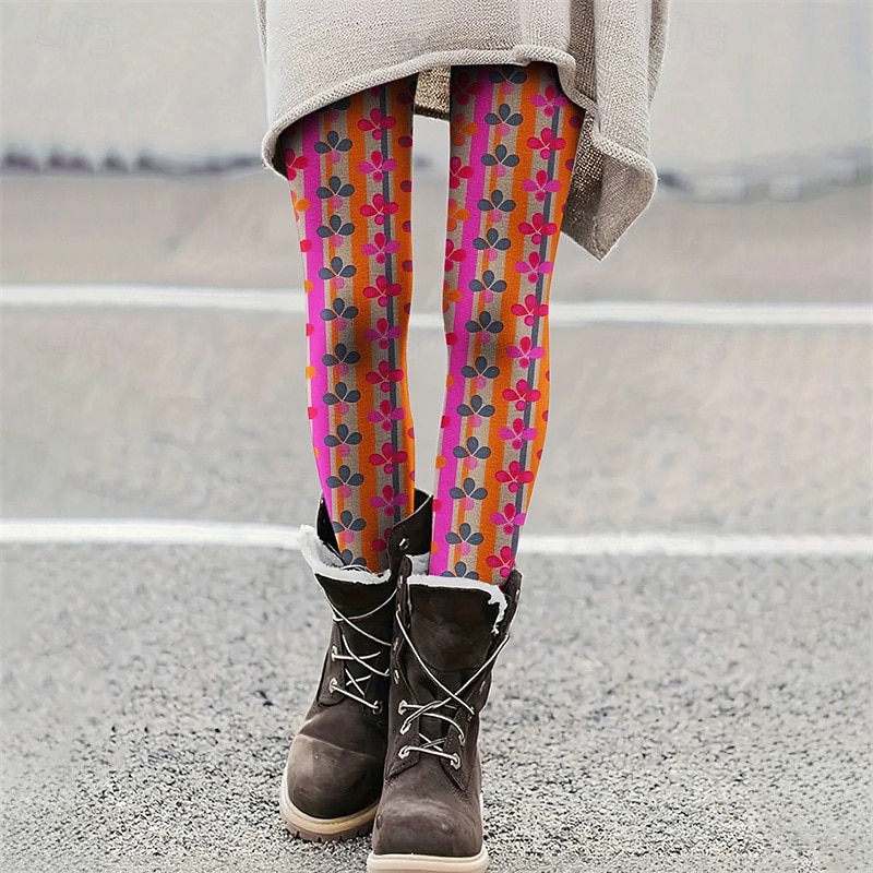 Mulheres Calças Leggings Leggings aconchegantes Roupa de rua Casual Comprimento total Cintura Alta Gráfico Listra Cintura elástica Imprimir Respirabilidade Confortável Com Stretch Férias Rua Roupa de 2025 por $17.99 –P1