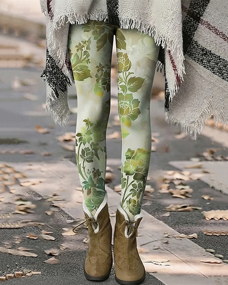 Per donna Pantaloni Leggings Leggings comodi Streetwear Casual Lunghezza intera Vita Alta Floreale Elastico in vita Stampato Traspirabilità Confortevole Elasticizzato Vacanza Streetwear Abbigliamento del 2026 a $20.99 –P2