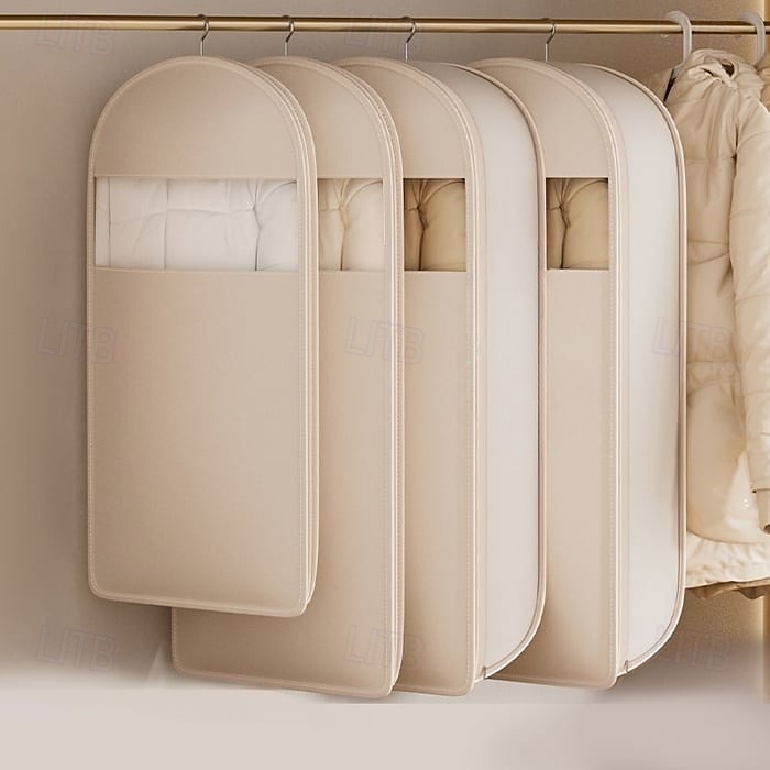 Ensemble de 3 sacs à vêtements suspendus peu encombrants avec fermeture éclair à compression automatique, housse anti-poussière pour manteaux, doudounes, organisateur de vêtements de placard avec de 2025 ? $29.99 –P5
