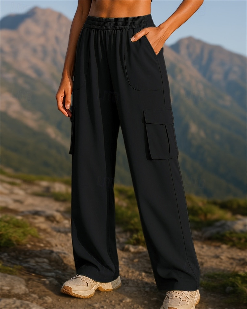 Mujer Pantalones de pierna ancha Pantalones cargo Pantalones para senderismo Primavera Otoño Al aire libre Ajuste regular Impermeable Resistente al Viento Pantalones / Sobrepantalón Cintura elástica 2026 - $22.99 –P8