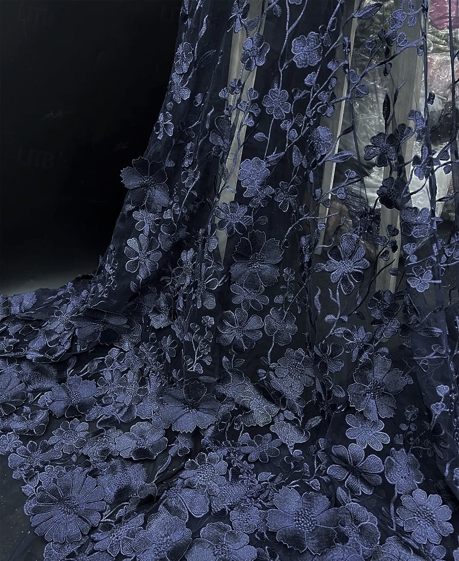 mit Blumen bestickte Spitzenapplikationen Meerjungfrau/Trompete Abendkleid elegantes Kleid formelle Hochzeit bodenlang ärmellos schulterfrei 2025 2025 - $165.99 –P3