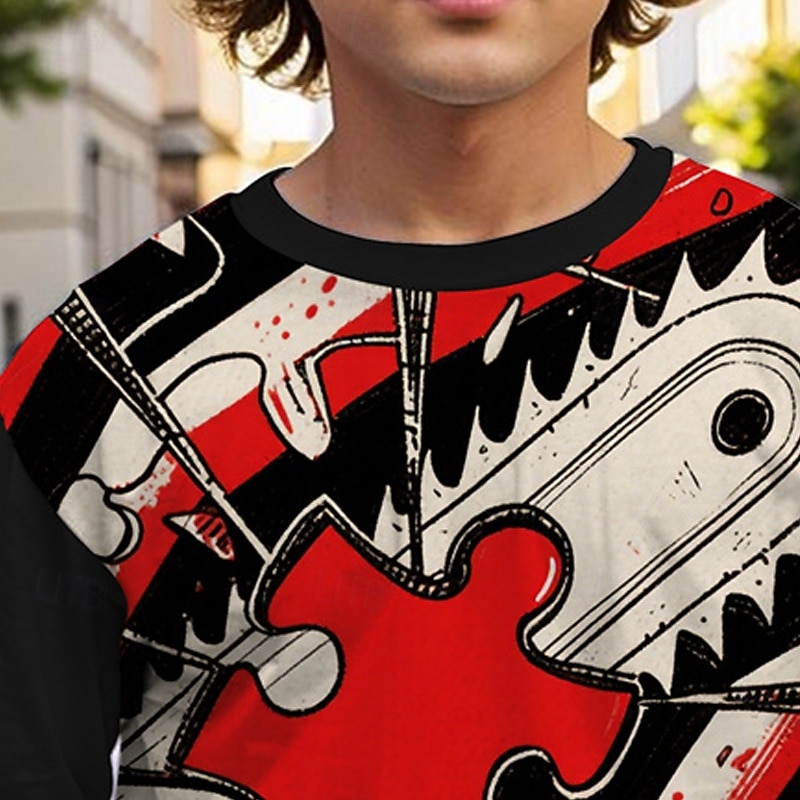 Halloween Pojkar 3D Grafisk T-shirt Långärmad Vår Höst Mode Grundläggande Barn 4-12 år Rund hals Utomhus Ledigt Dagligen Normal 2025 - $13.99 –P4