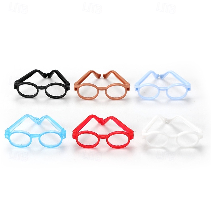 6-pack glasögon för labubu-dockor, set med 5 minidockglasögon för 10-17 cm dockor utan linser för pysseldockor, kläder och accessoarer 2025 - $14.99 –P5