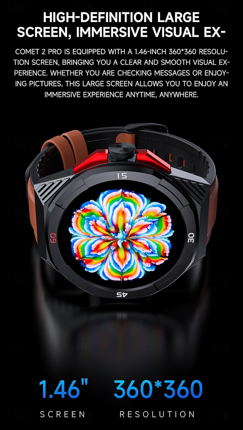 LOKMAT COMET 2 PRO Умные часы 1.46 дюймовый Смарт Часы Bluetooth Педометр Напоминание о звонке Датчик для отслеживания активности Совместим с Android iOS Женский Мужчины 2025 - $38.99 –P3