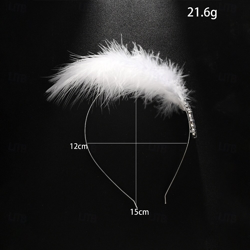 Barrette à cheveux en plumes blanches pour femme - Coiffe vintage ornée de cristaux pour dames, élégant fascinateur de style Gatsby pour tenues de fête, de cocktail et de soirée de 2026 ? $11.99 –P1