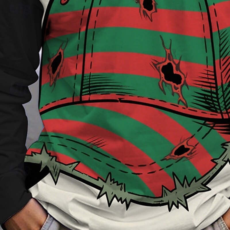 Halloween Pojkar 3D Tecknat Randig T-shirt Långärmad Vår Höst Mode Grundläggande Barn 4-12 år Rund hals Utomhus Ledigt Dagligen Normal 2025 - $13.99 –P5