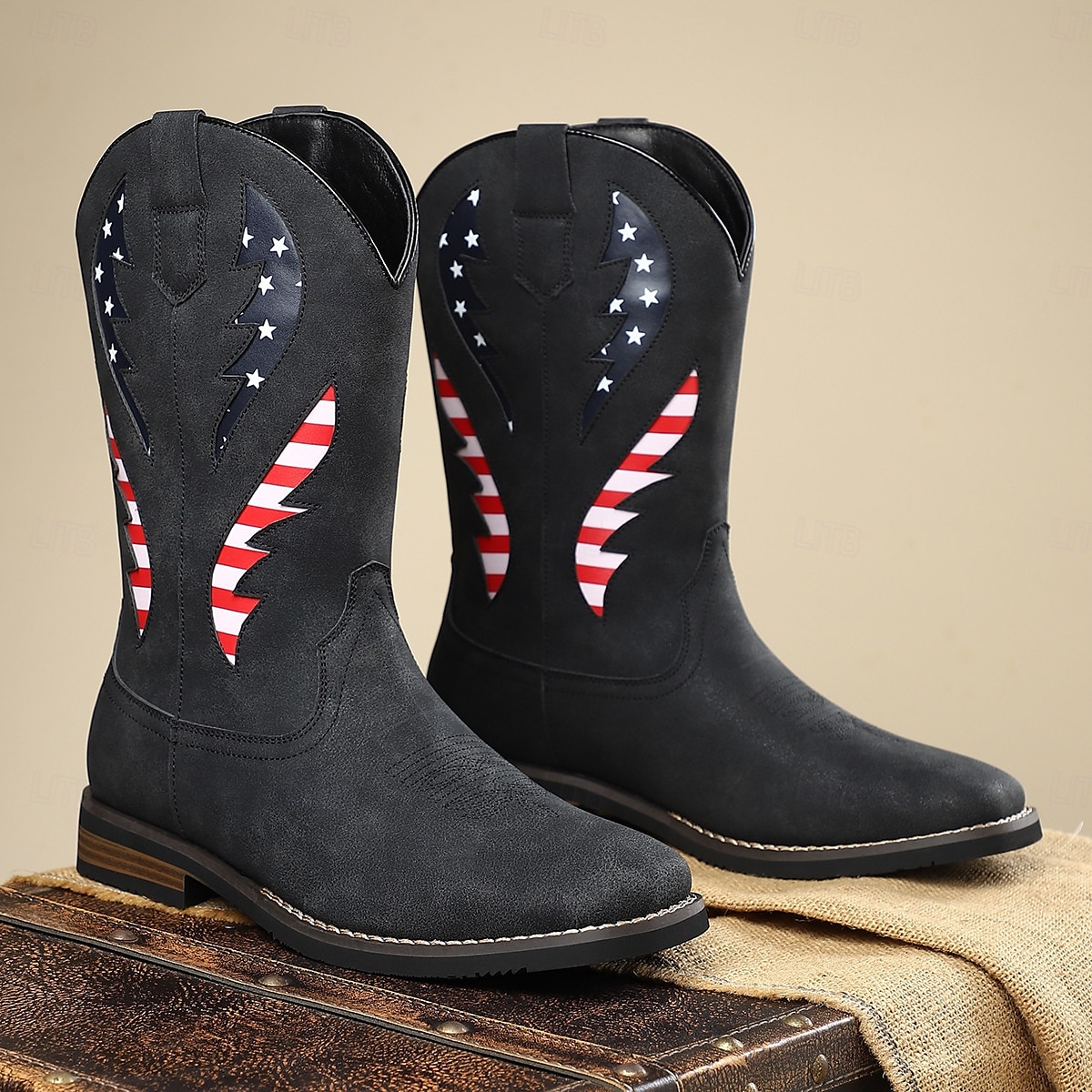 Per uomo Stivali Stivali da Cowboy Retrò Camminata Vintage Casual All'aperto Quotidiano Pelle PU Camoscio Confortevole Antiscivolo Caldo Stivali a Metà Polpaccio Slip-on Nero Marrone Cachi Estate del 2026 a $64.99 –P7