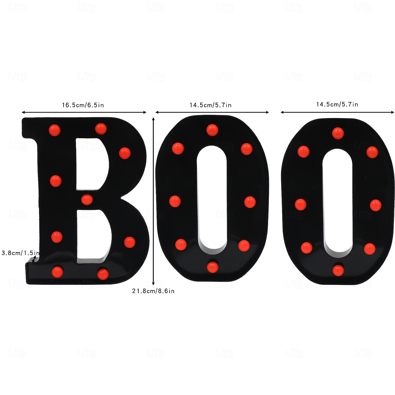 Lumini de Halloween cu litere, lumini luminoase în formă de boo, decor, lumini, ornamente pentru birou, fantomă, festival, atmosferă interioară, aspect 2025 - $21.99 –P10