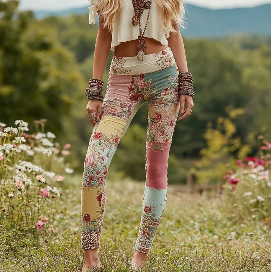 Leggings de mujer de 3D Print vacaciones vintage moda de largo completo pantalones de tiro alto carnaval estampado gráfico floral térmicos cálidos suaves transpirables elásticos vacaciones de calle 2026 - $21.99 –P2